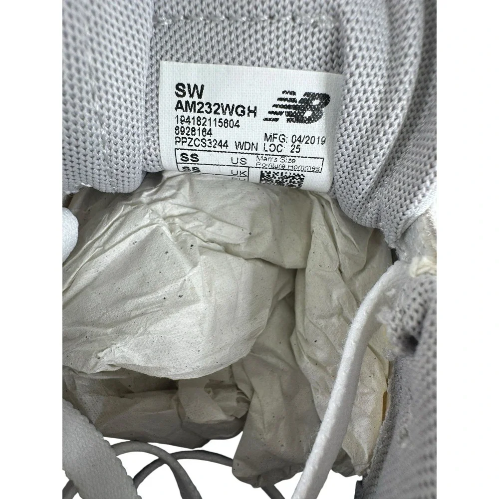 New Balance All Coasts 232 White Gum Size 9